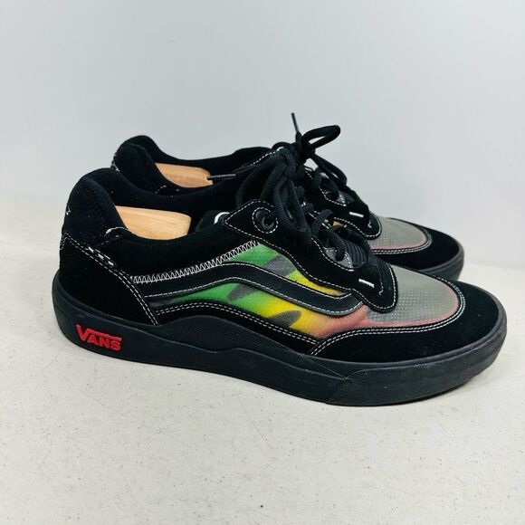 VANS~Wayvee Skateboard Shoes~Mens Size 13~Black Asphalt/Red/Green/Yellow - Picture 2 of 8
